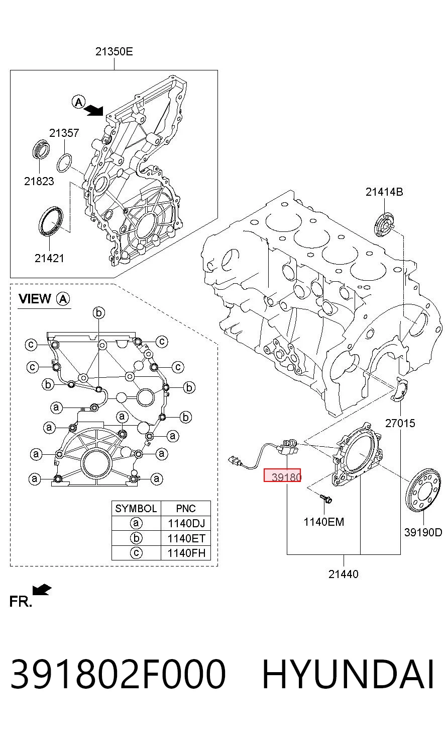 391802F000 Hyundai/Kia Sensor de posição (de revoluções) de cambota