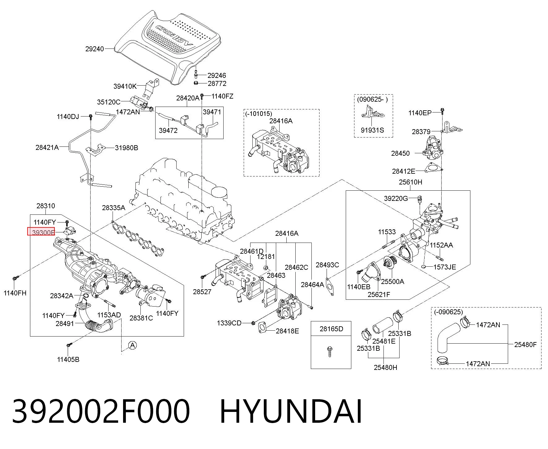 392002F000 Hyundai/Kia Sensor de pressão no coletor de admissão, MAP
