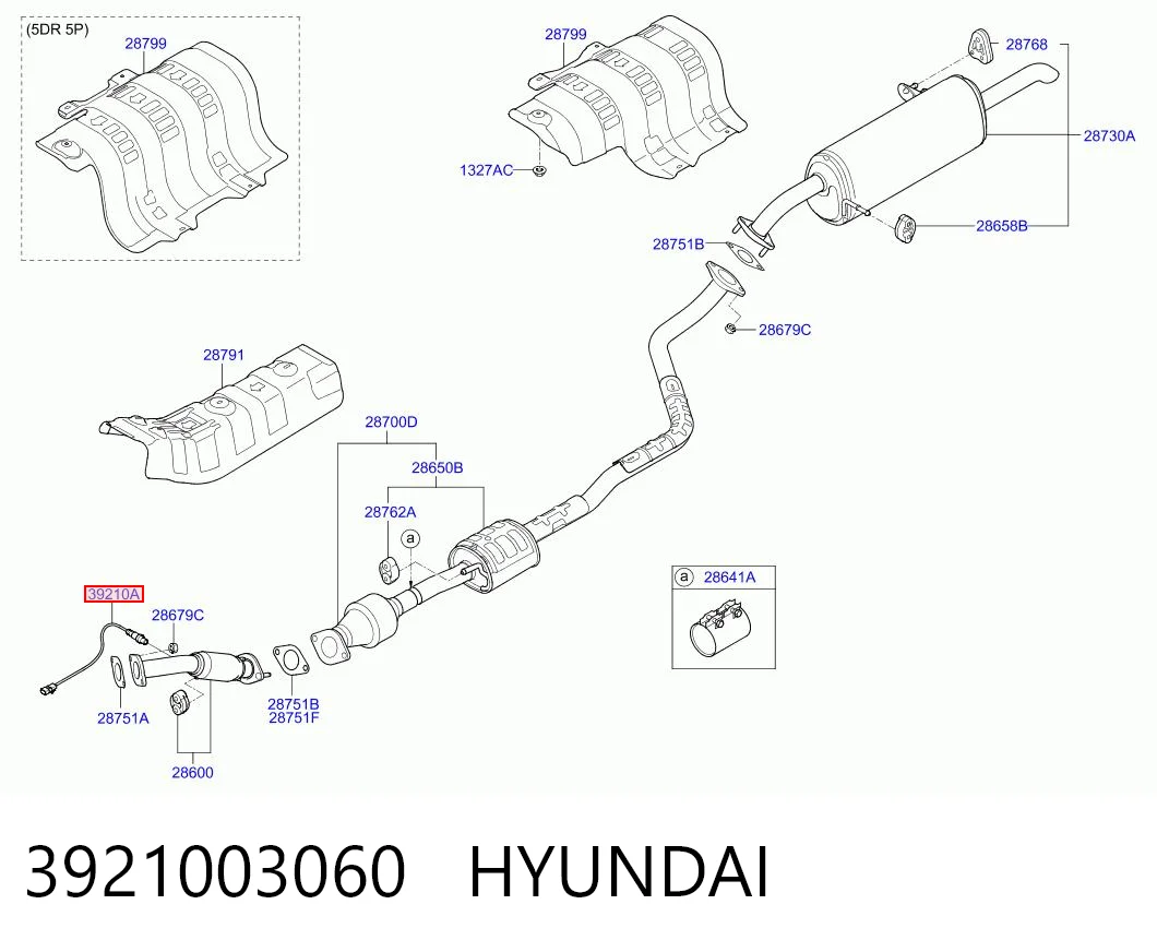 3921003060 Hyundai/Kia Sonda lambda, sensor de oxigênio depois de catalisador