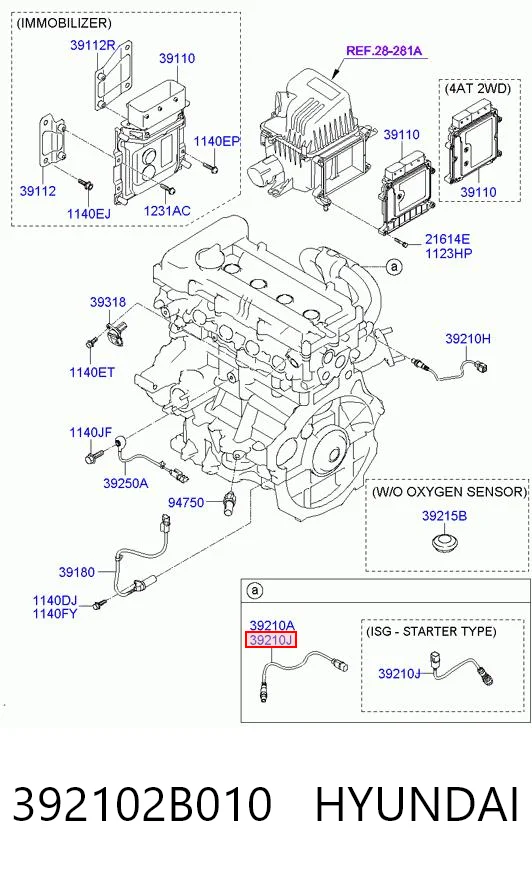 392102B010 Hyundai/Kia Sonda lambda, sensor de oxigênio