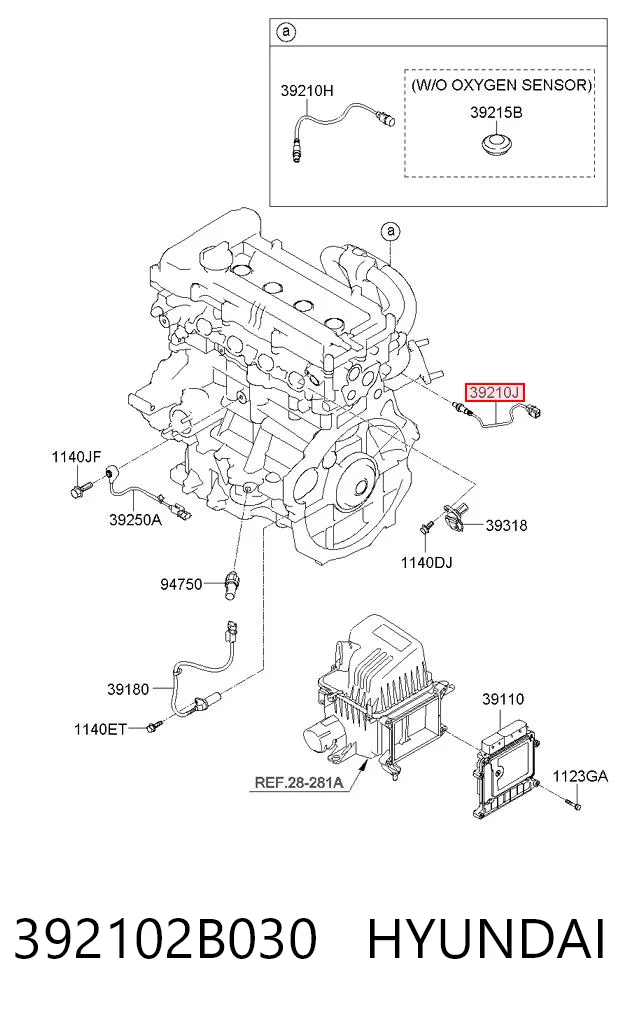 392102B030 Hyundai/Kia Sonda lambda, sensor de oxigênio