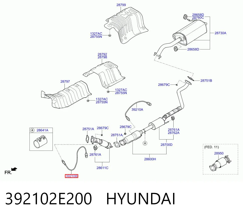 392102E200 Hyundai/Kia Sonda lambda, sensor de oxigênio até o catalisador