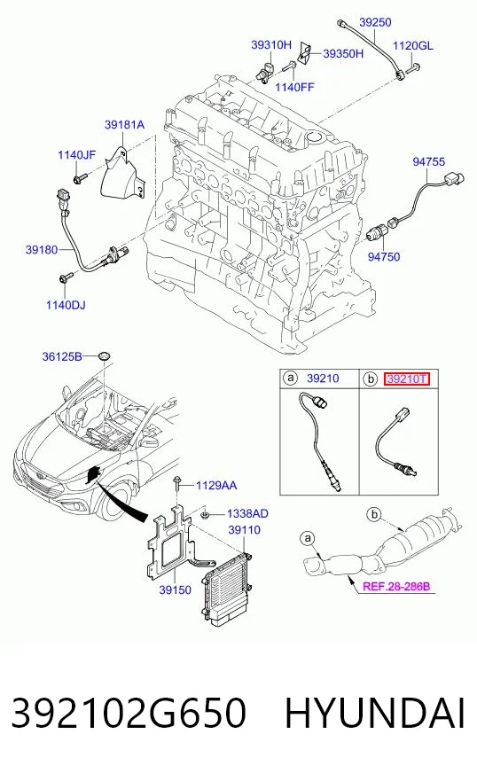 392102G650 Hyundai/Kia Sonda lambda, sensor de oxigênio depois de catalisador
