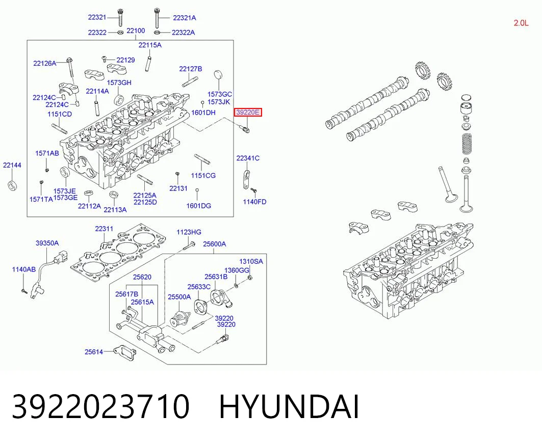 3922023710 Hyundai/Kia Sensor de temperatura de óleo de motor