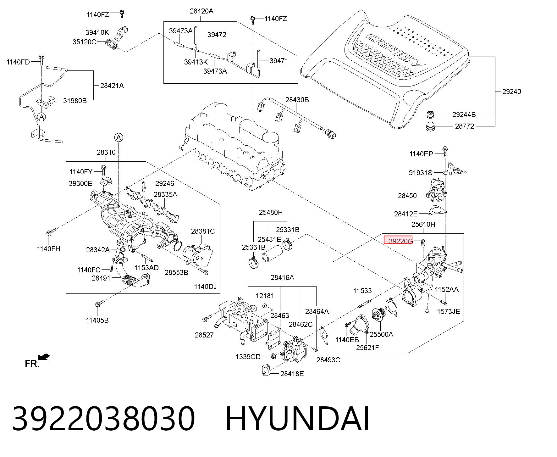 3922038030 Hyundai/Kia Sensor de temperatura do fluido de esfriamento