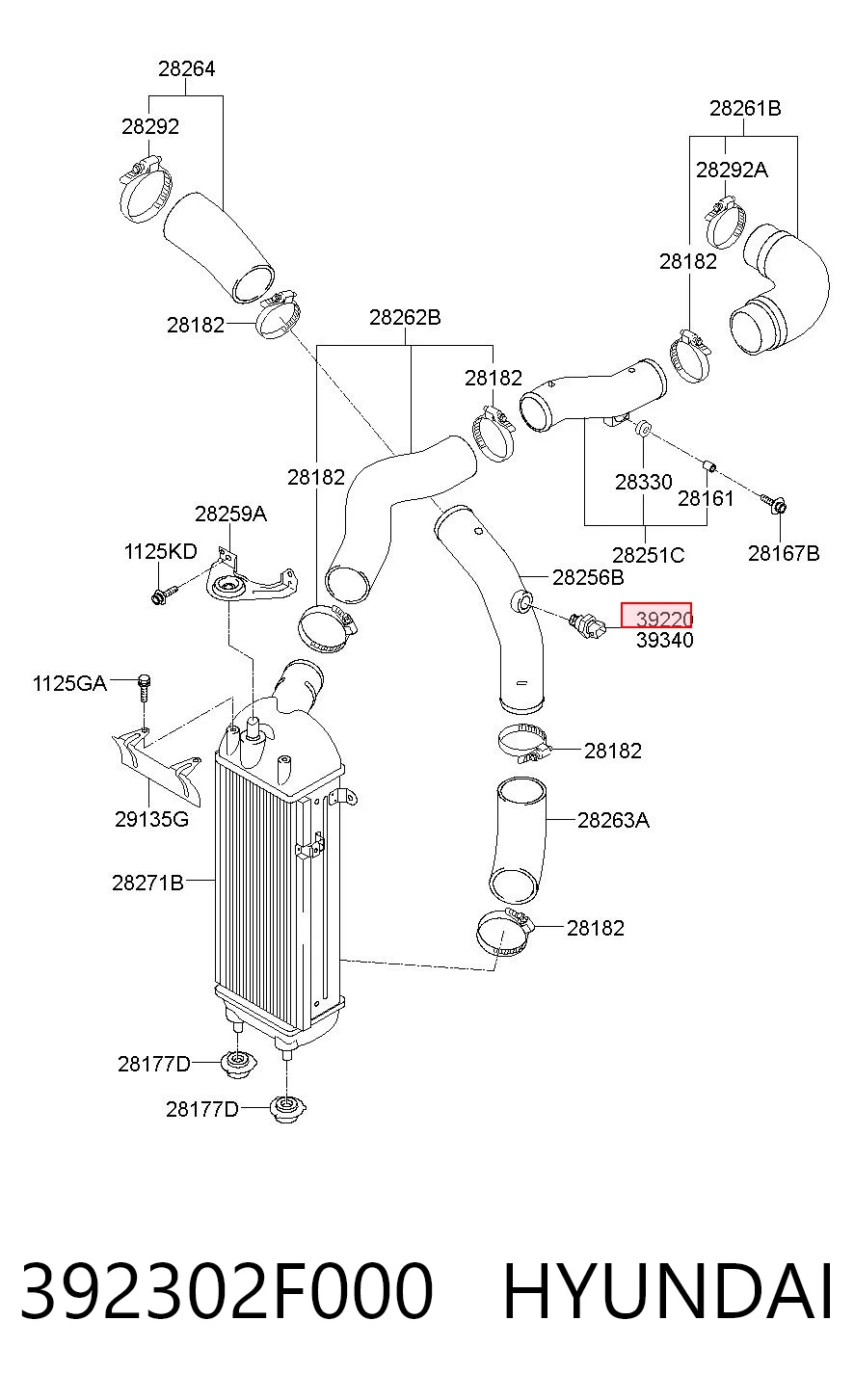 392302F000 Hyundai/Kia Sensor de temperatura da mistura de ar