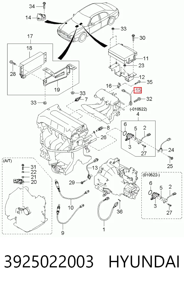 Sensor de detonação Hyundai Accent I 
