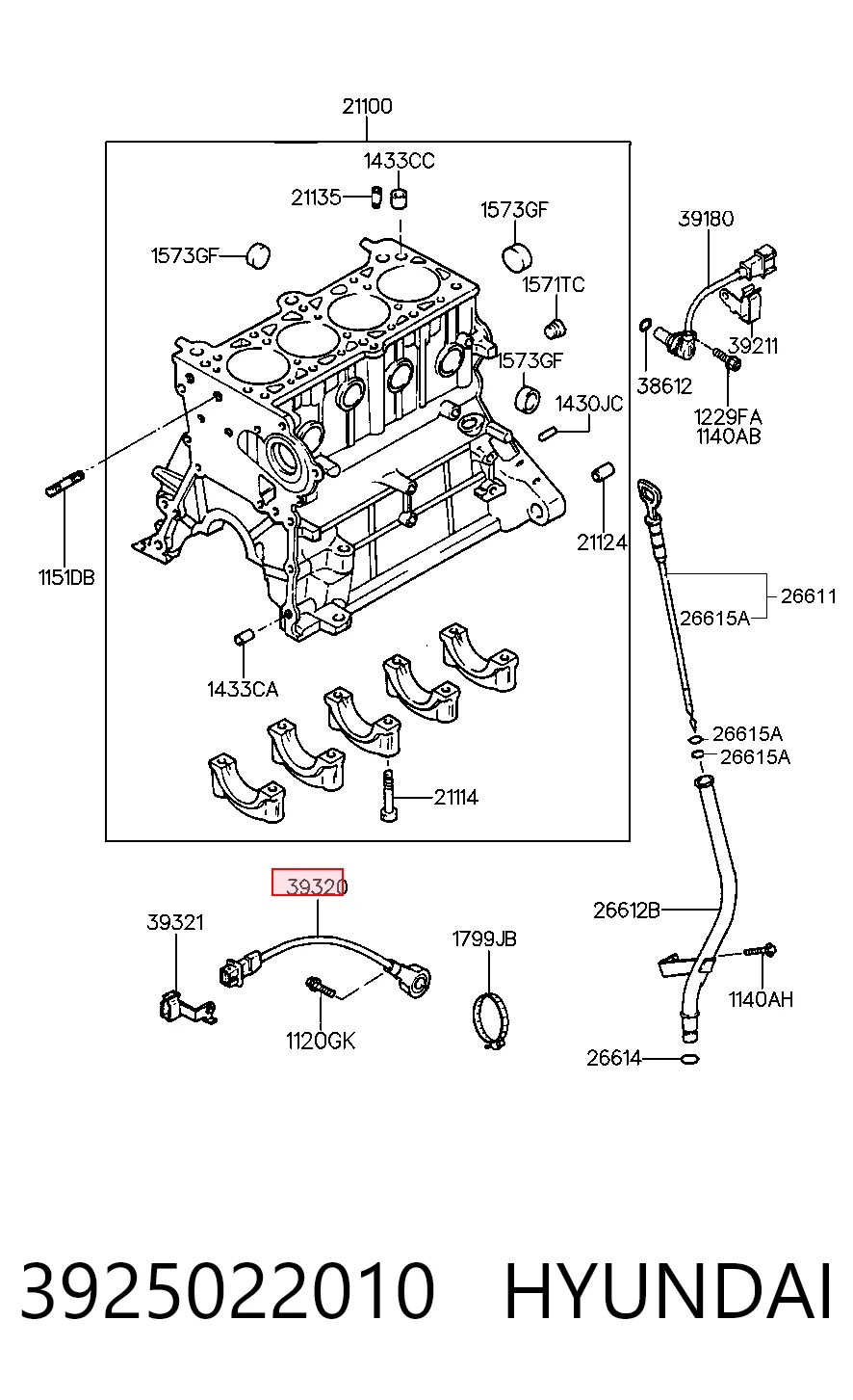  Sensor de detonação Hyundai Accent I sedan (1994 - 2001) I