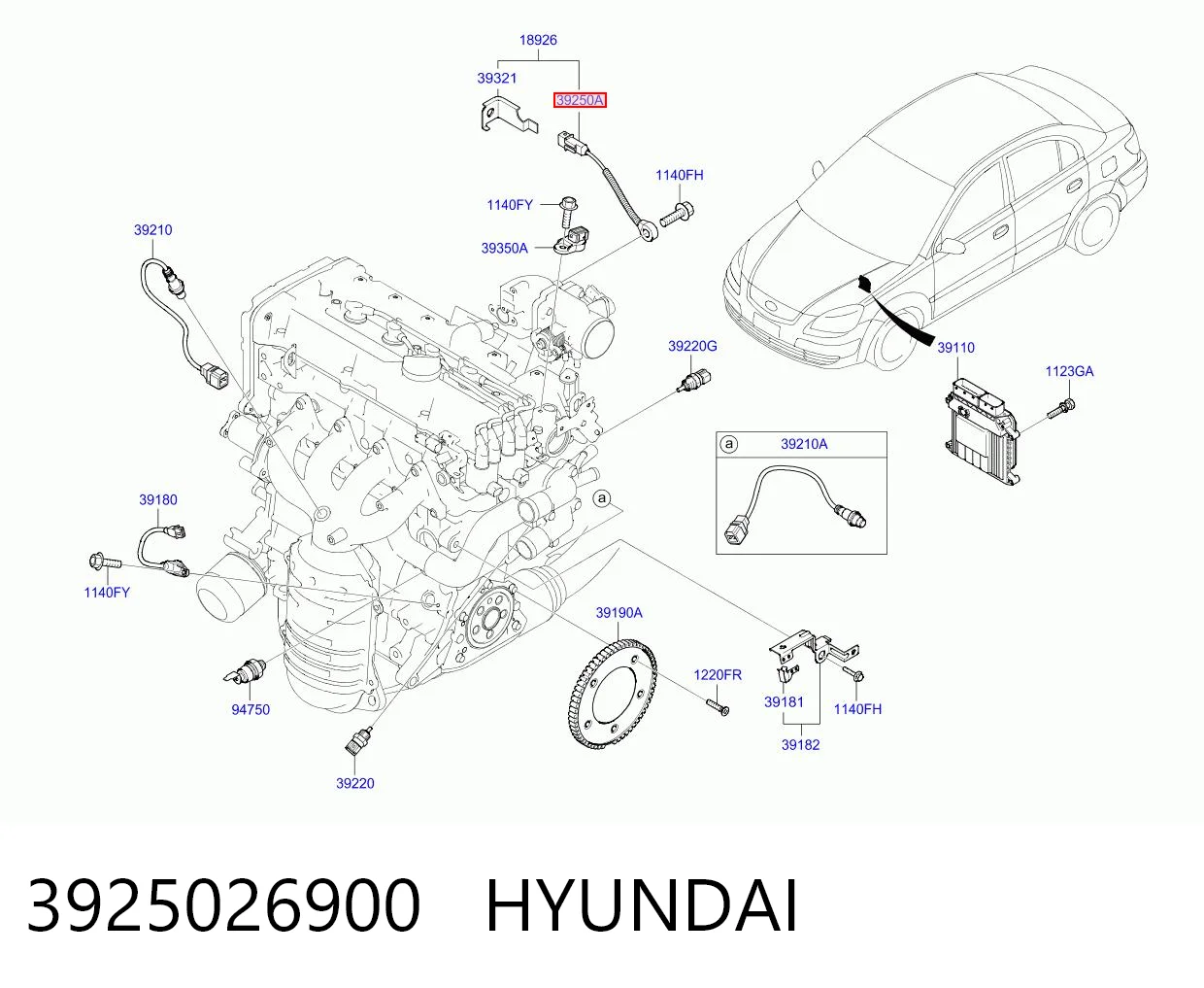  Sensor de detonação KIA Rio II hatchback (JB) (2005 - 2011) II