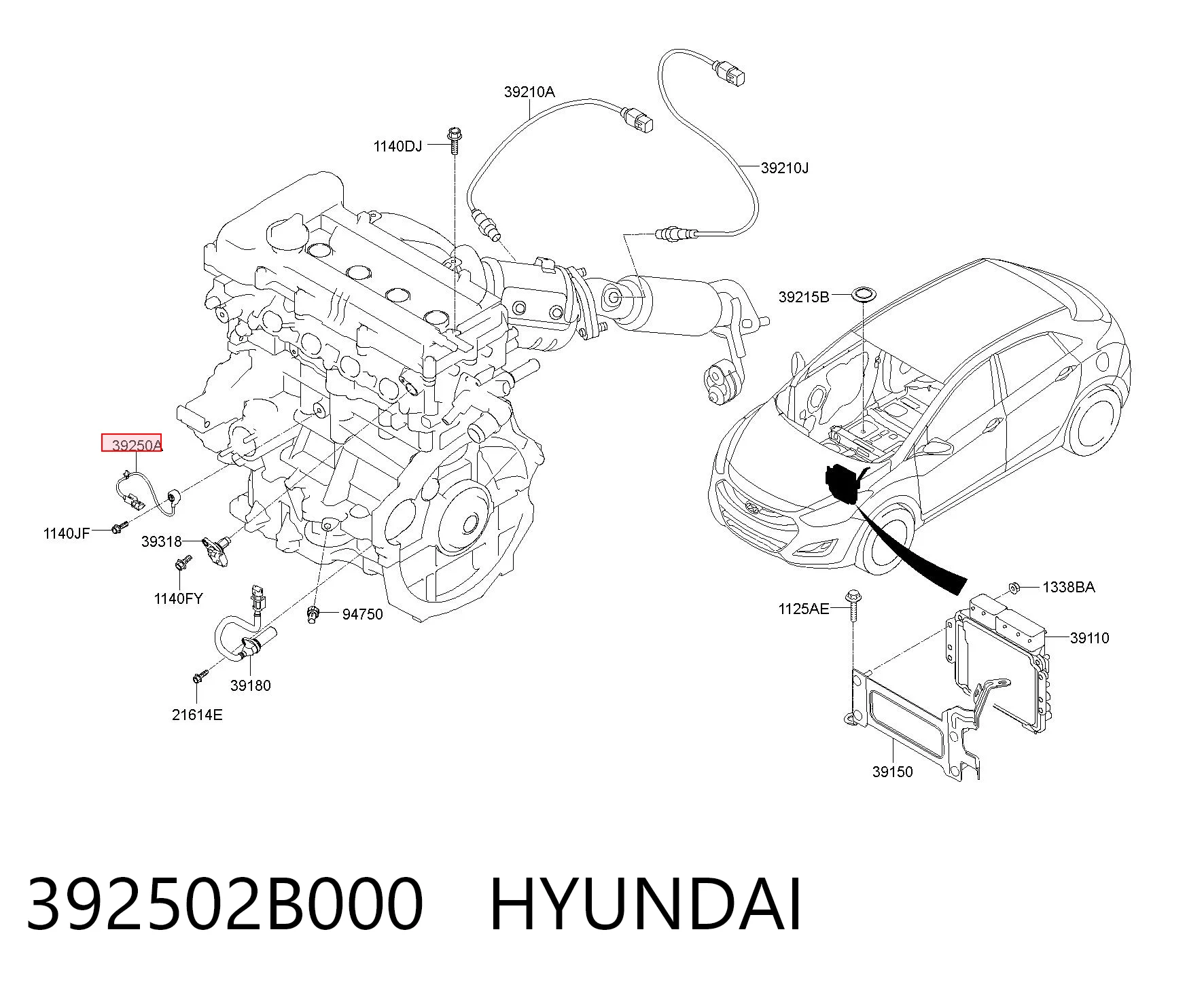 392502B000 Hyundai/Kia Sensor de detonação