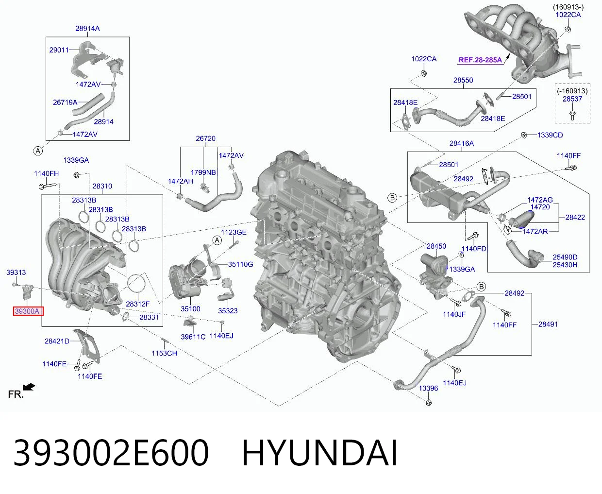 393002E600 Hyundai/Kia Sensor de pressão no coletor de admissão, MAP