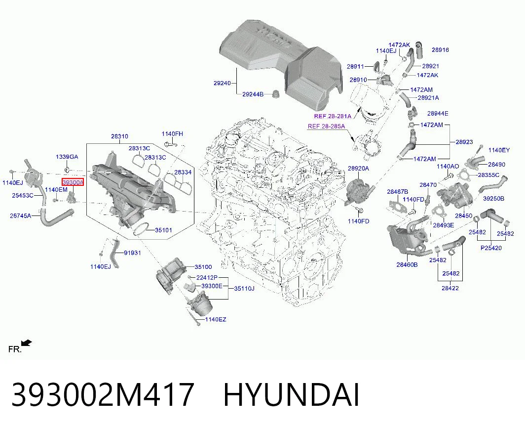 393002M417 Hyundai/Kia Sensor de pressão no coletor de admissão, MAP