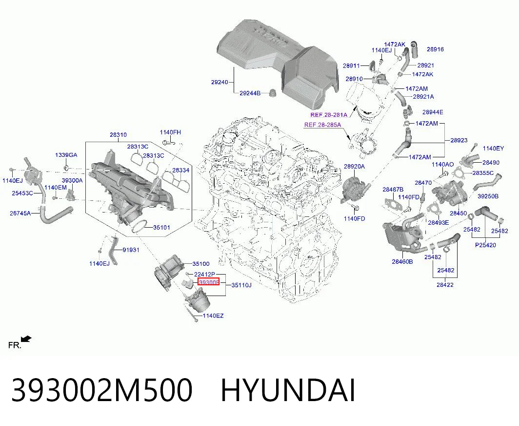 393002M500 Hyundai/Kia Sensor de pressão de supercompressão