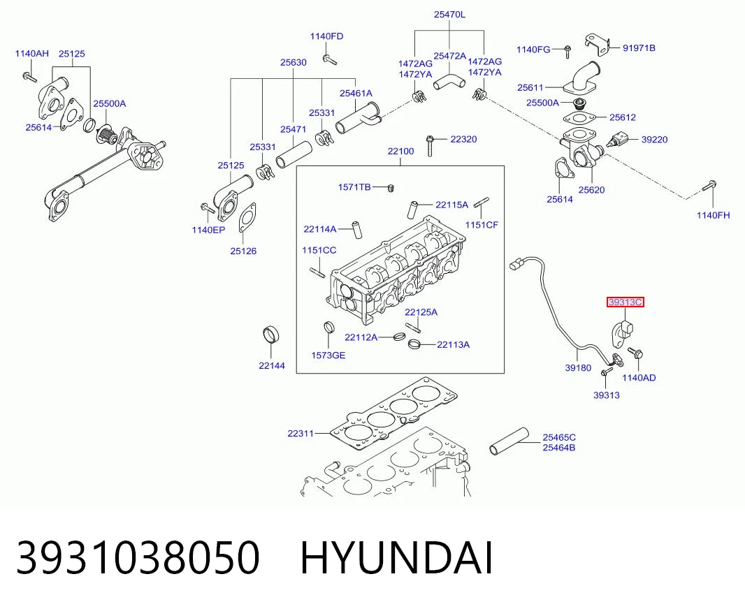 3931038050 Hyundai/Kia Sensor de posição da árvore distribuidora