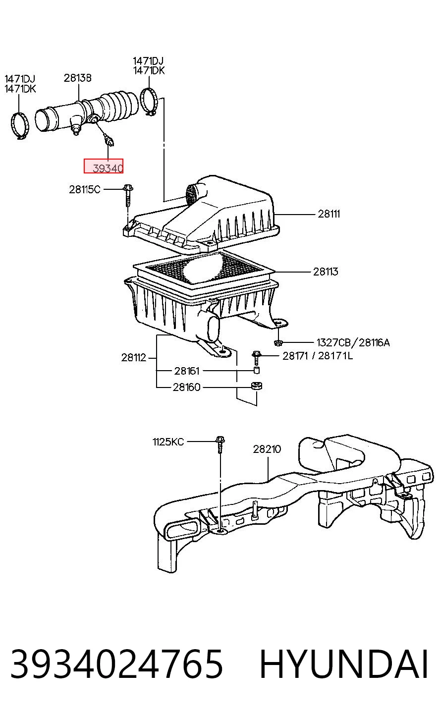 3934024765 Hyundai/Kia Sensor de temperatura da mistura de ar