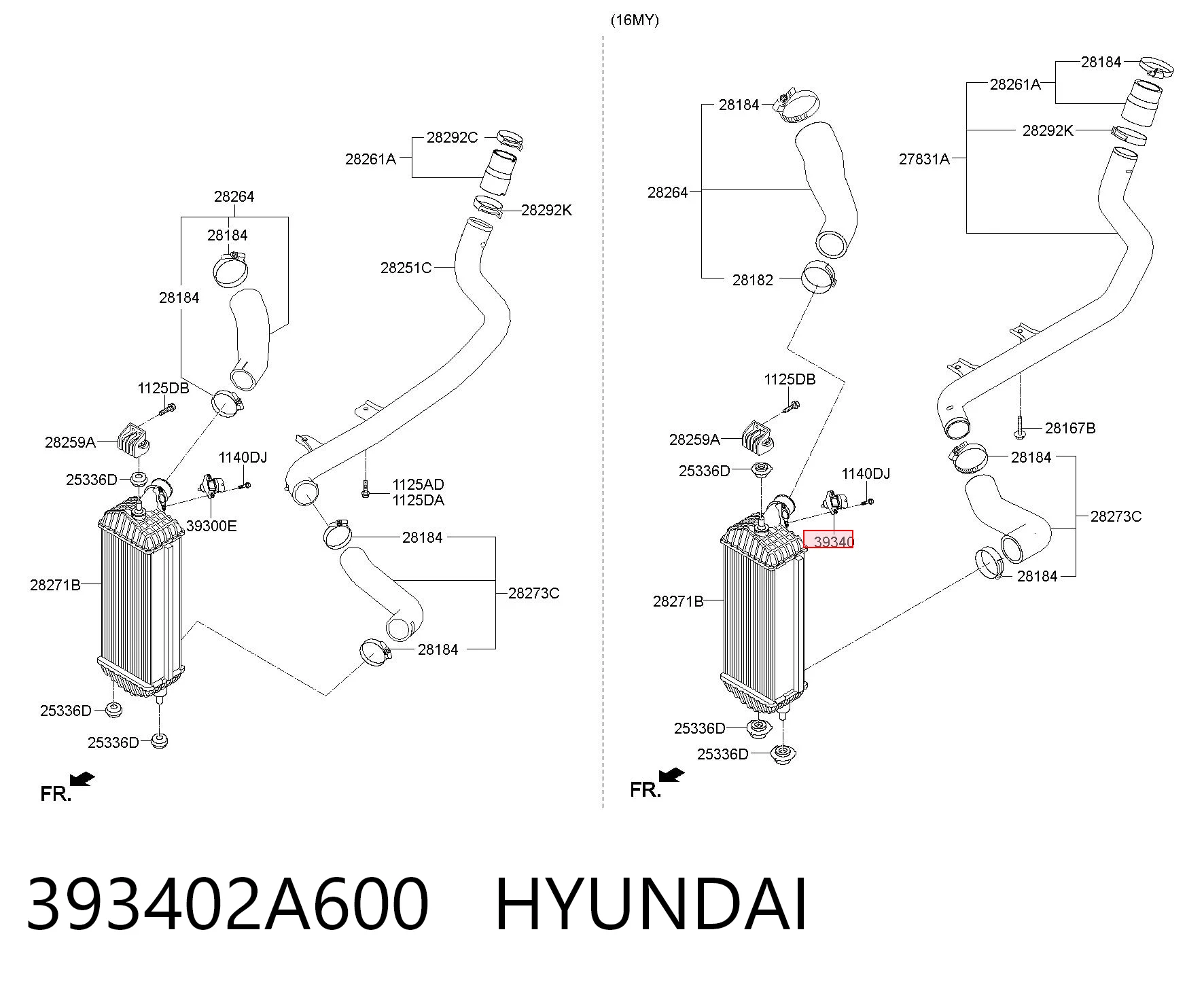 393402A600 Hyundai/Kia Sensor de temperatura da mistura de ar