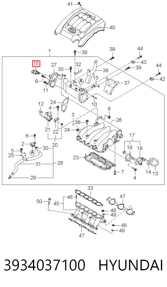 3934037100 Hyundai/Kia Sensor de temperatura da mistura de ar