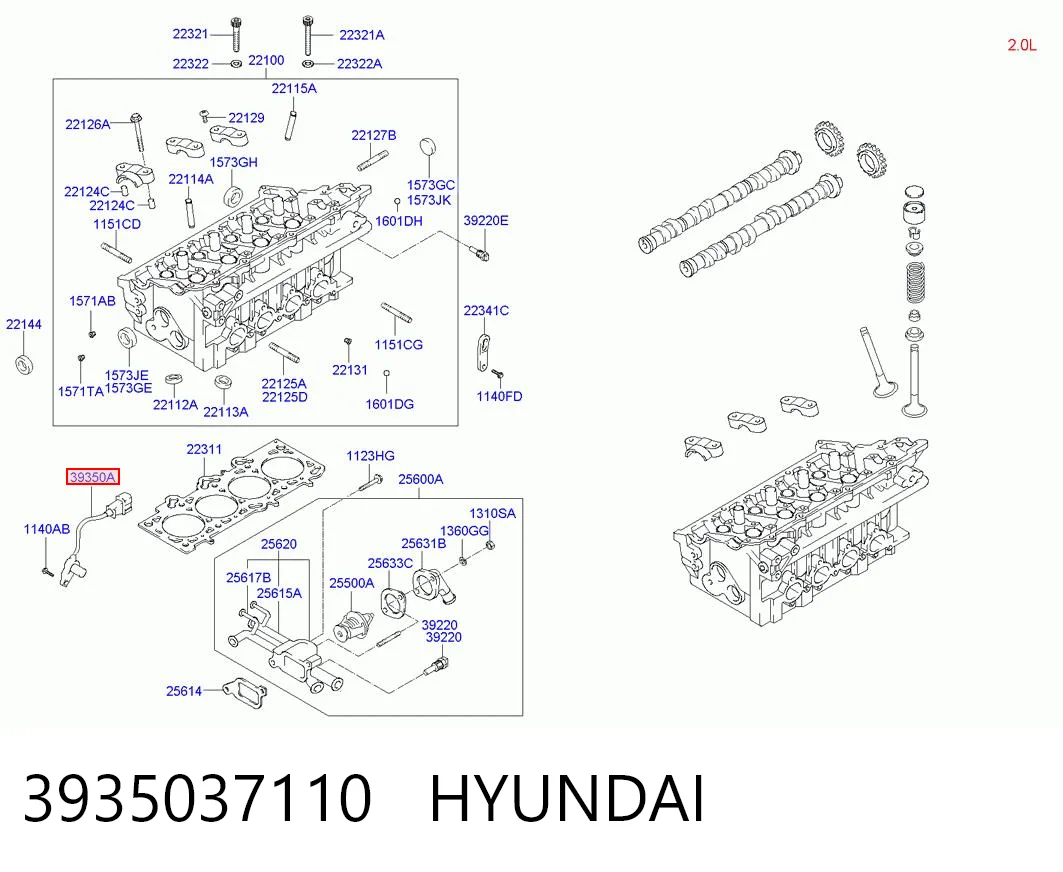 3935037110 Hyundai/Kia Sensor de posição da árvore distribuidora