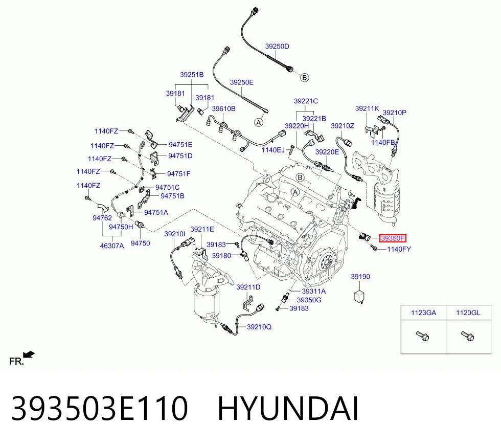 393503E110 Hyundai/Kia Sensor de posição da árvore distribuidora