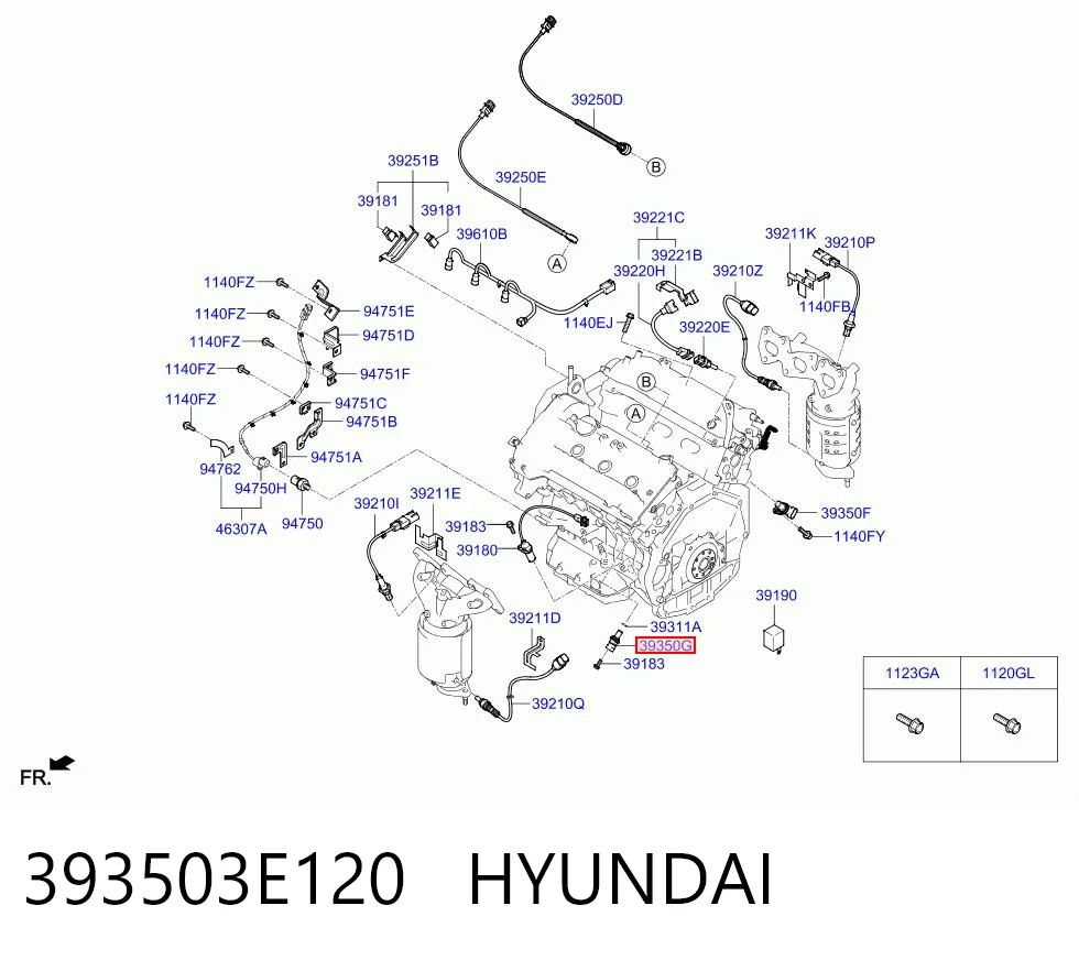 393503E120 Hyundai/Kia Sensor de posição da árvore distribuidora