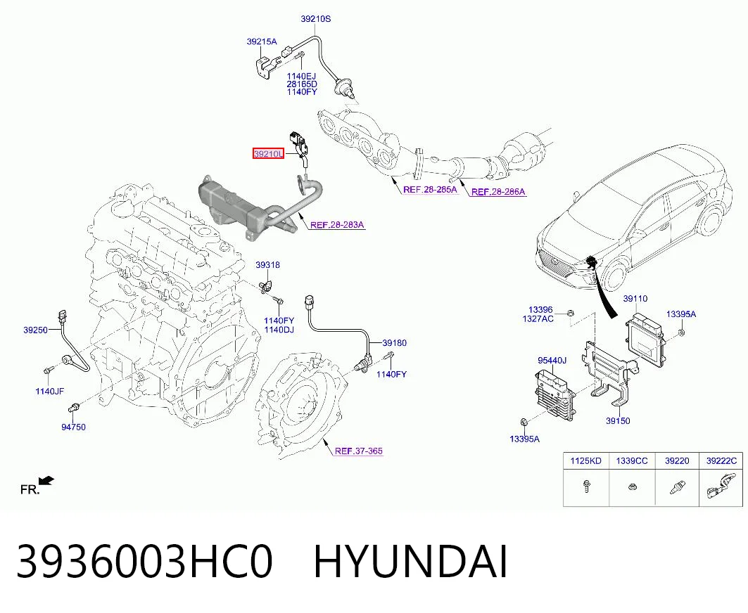 3936003HC0 Hyundai/Kia Sensor de pressão dos gases de escape