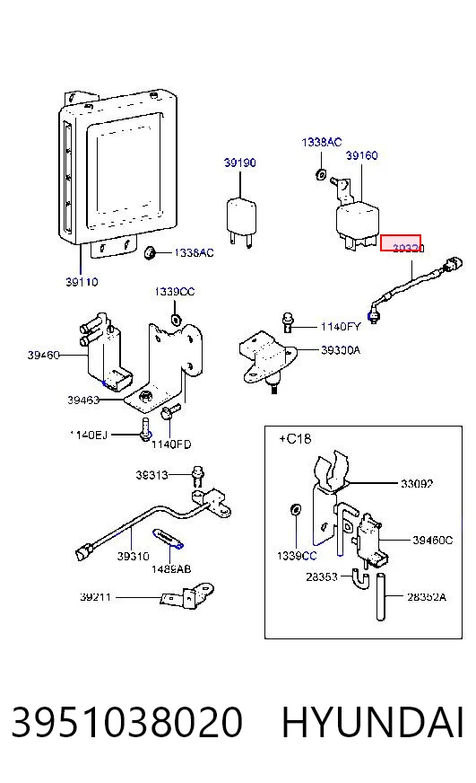  Sensor de detonação Hyundai Sonata IV sedan (EU4) (2001 - 2005) IV