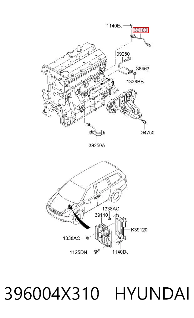  Sensor de posição (de revoluções) de cambota KIA Carnival III monovolume (VQ) (2005 - 2015) III