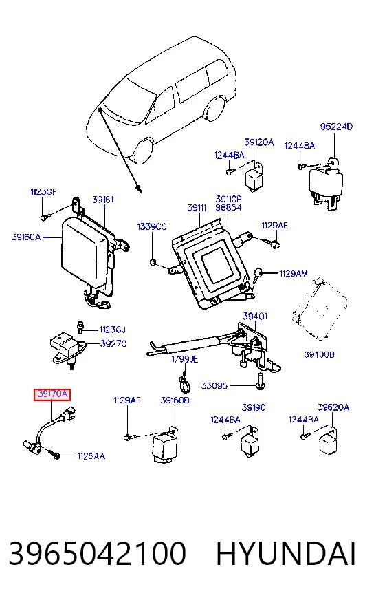 Sensor de posição (de revoluções) de cambota para Hyundai H-1 STAREX Starex A1