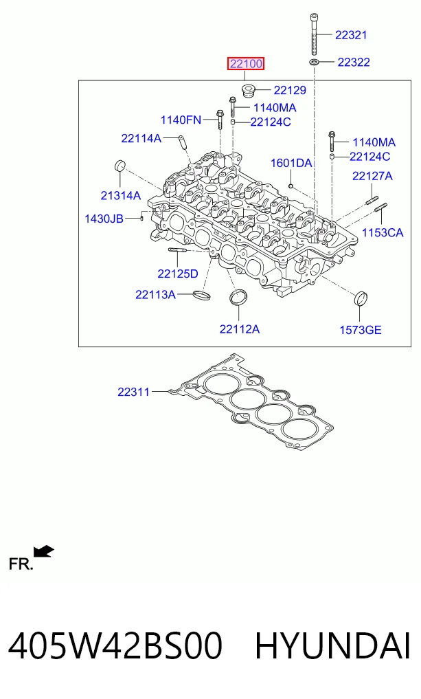Cabeça de motor (CBC) para Hyundai I40 VF