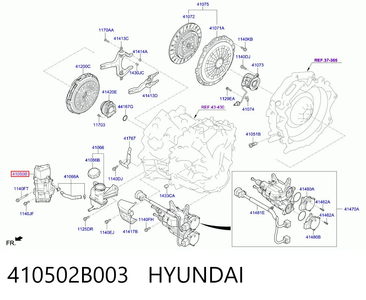 410502B003 Hyundai/Kia Atuador de embraiagem