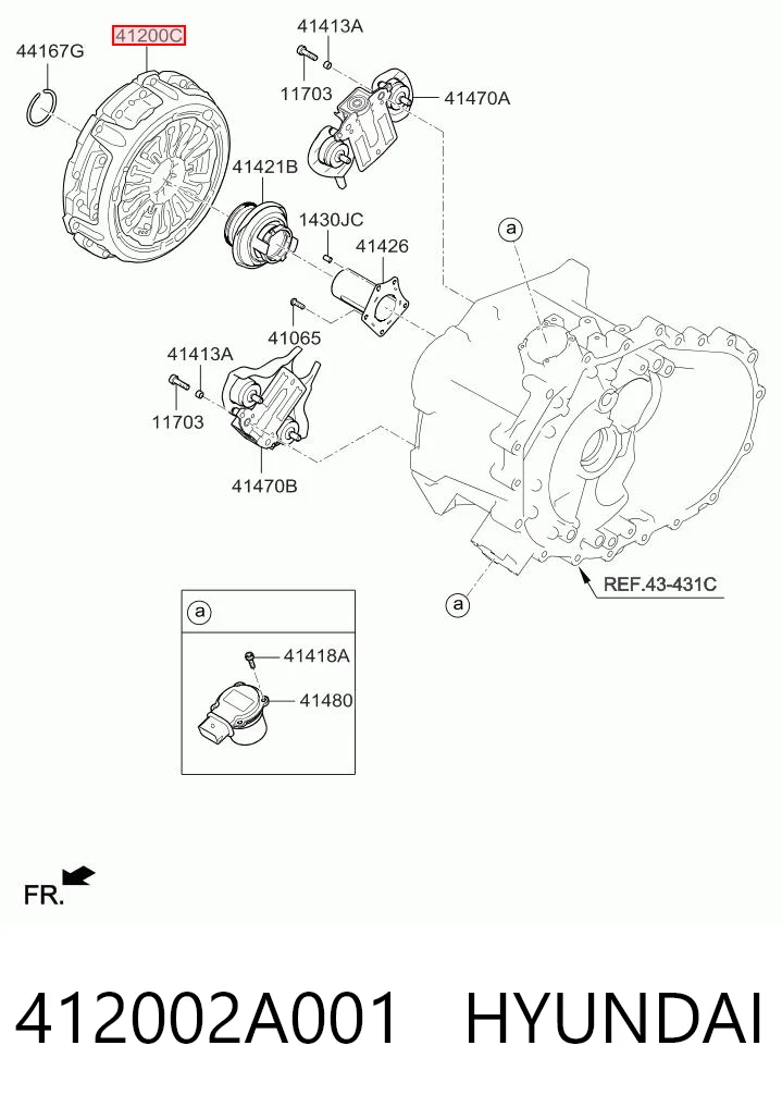 412002A001 Hyundai/Kia Kit de embraiagem (3 peças)