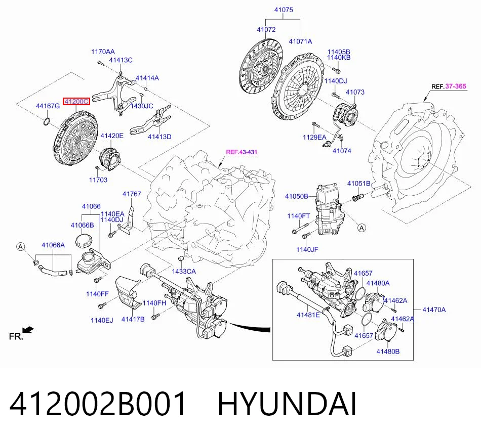 412002B001 Hyundai/Kia Kit de embraiagem (3 peças)