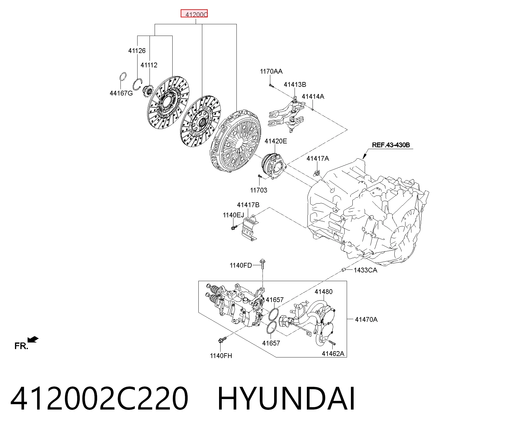 412002C220 Hyundai/Kia Kit de embraiagem (3 peças)
