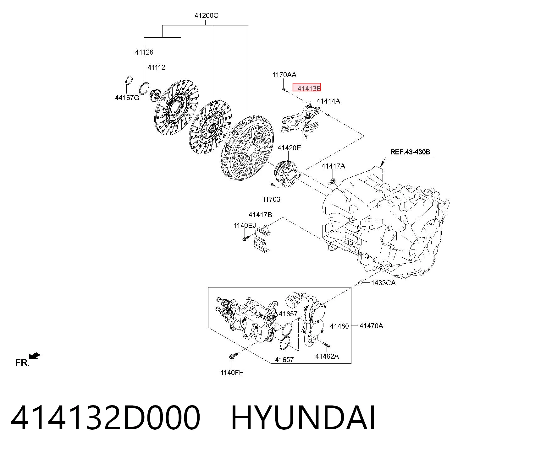 Forquilha de embraiagem para Hyundai I30  GDH