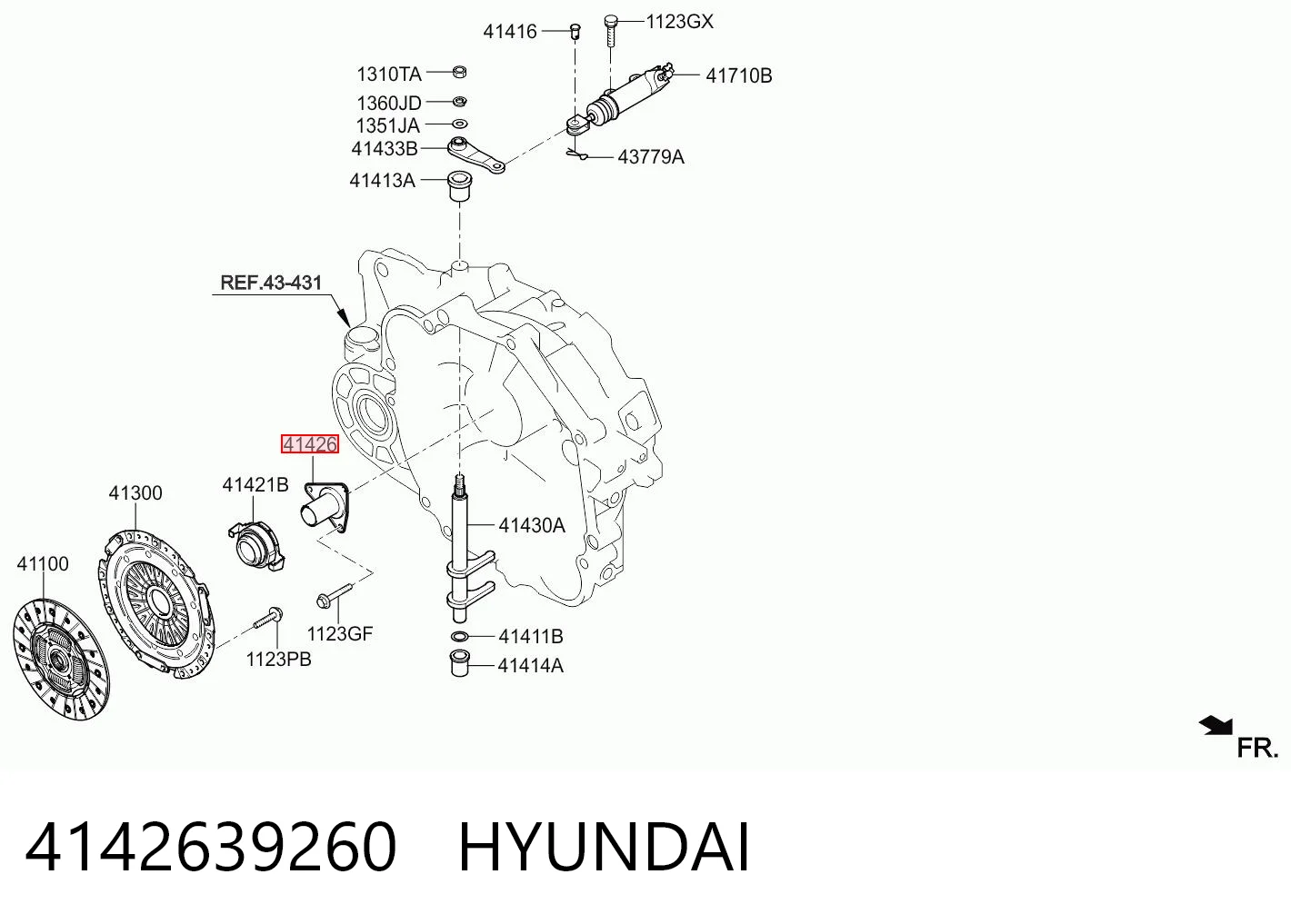 4142639260 Hyundai/Kia Guia do rolamento de desengate de embraiagem