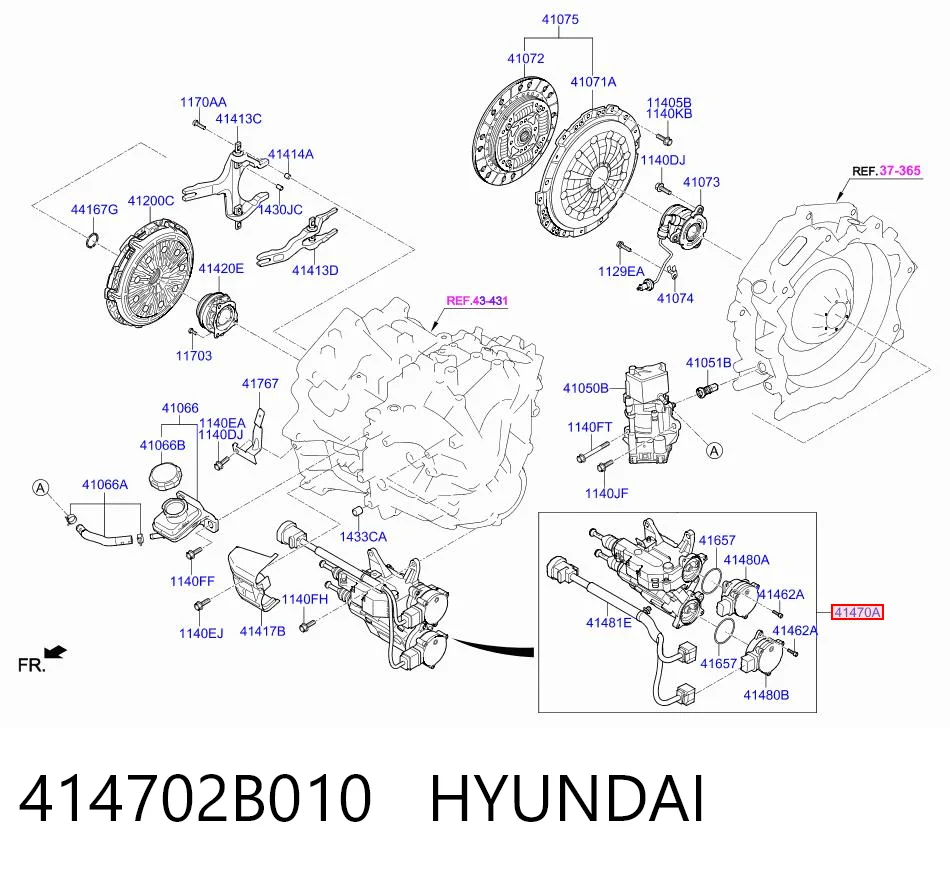414702B010 Hyundai/Kia Atuador de embraiagem