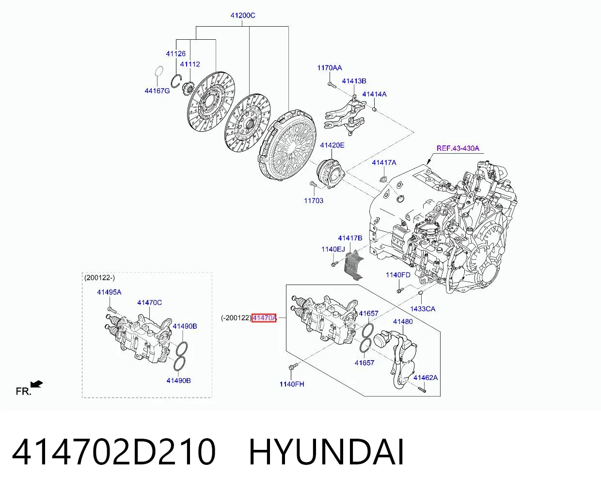 414702D210 Hyundai/Kia Atuador de embraiagem
