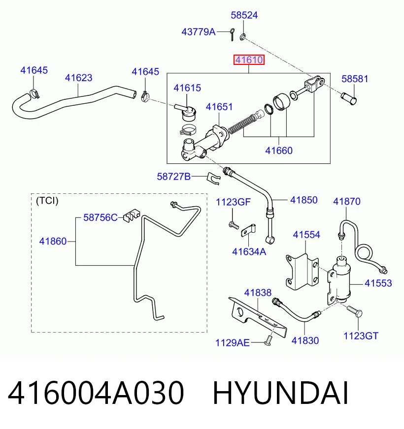 416004A030 Hyundai/Kia Cilindro mestre de embraiagem