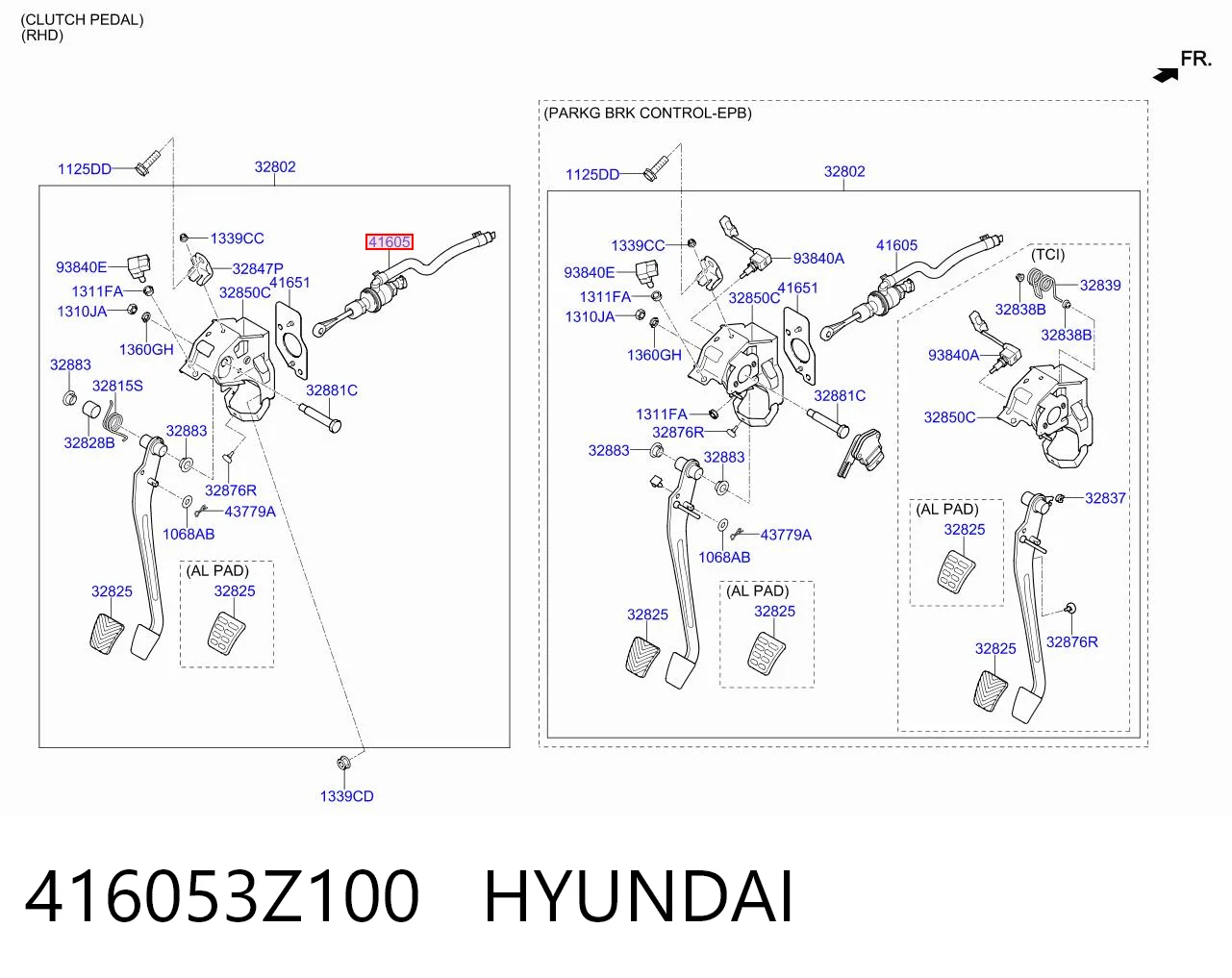 416053Z100 Hyundai/Kia Cilindro mestre de embraiagem