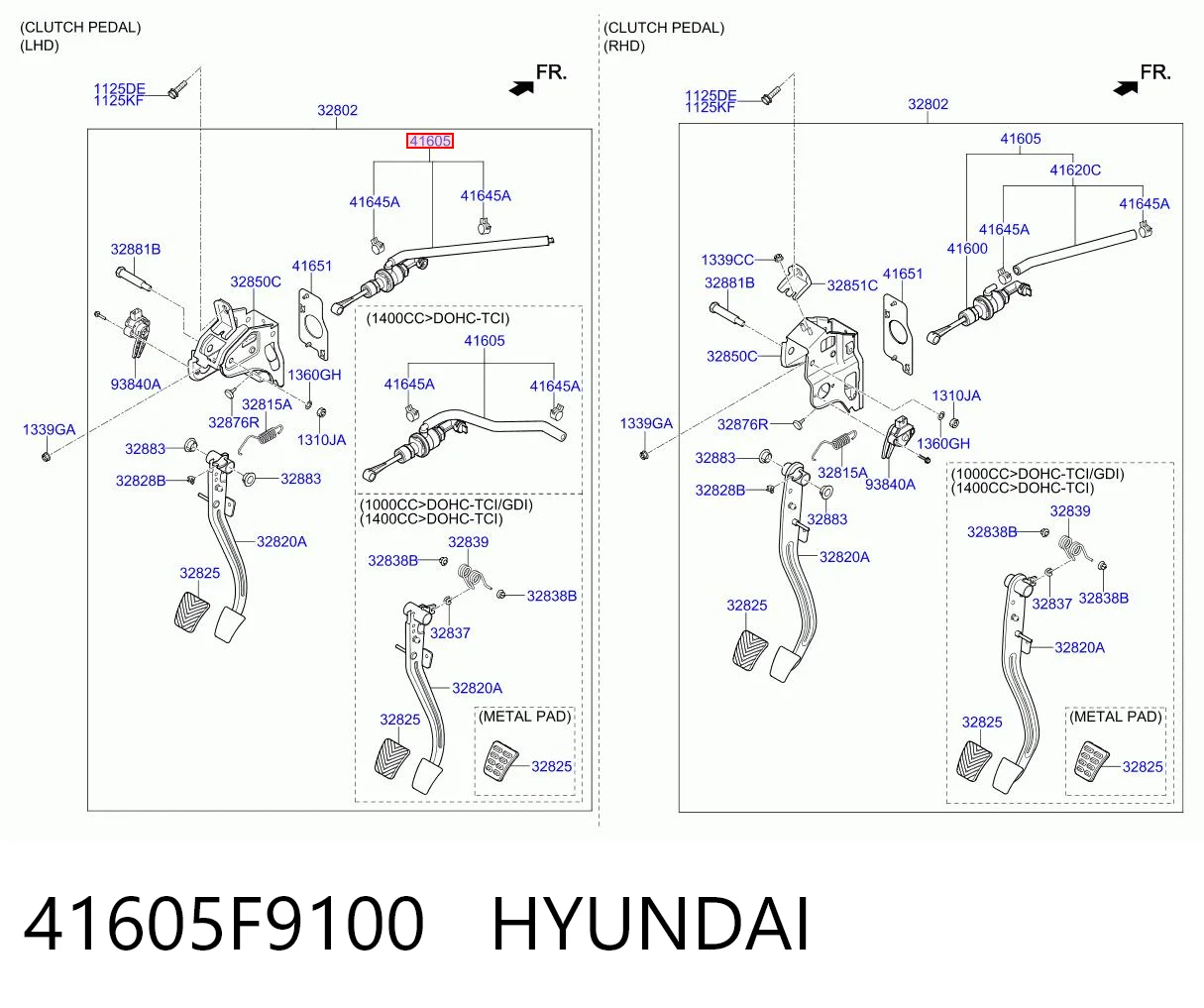41605F9100 Hyundai/Kia Cilindro mestre de embraiagem