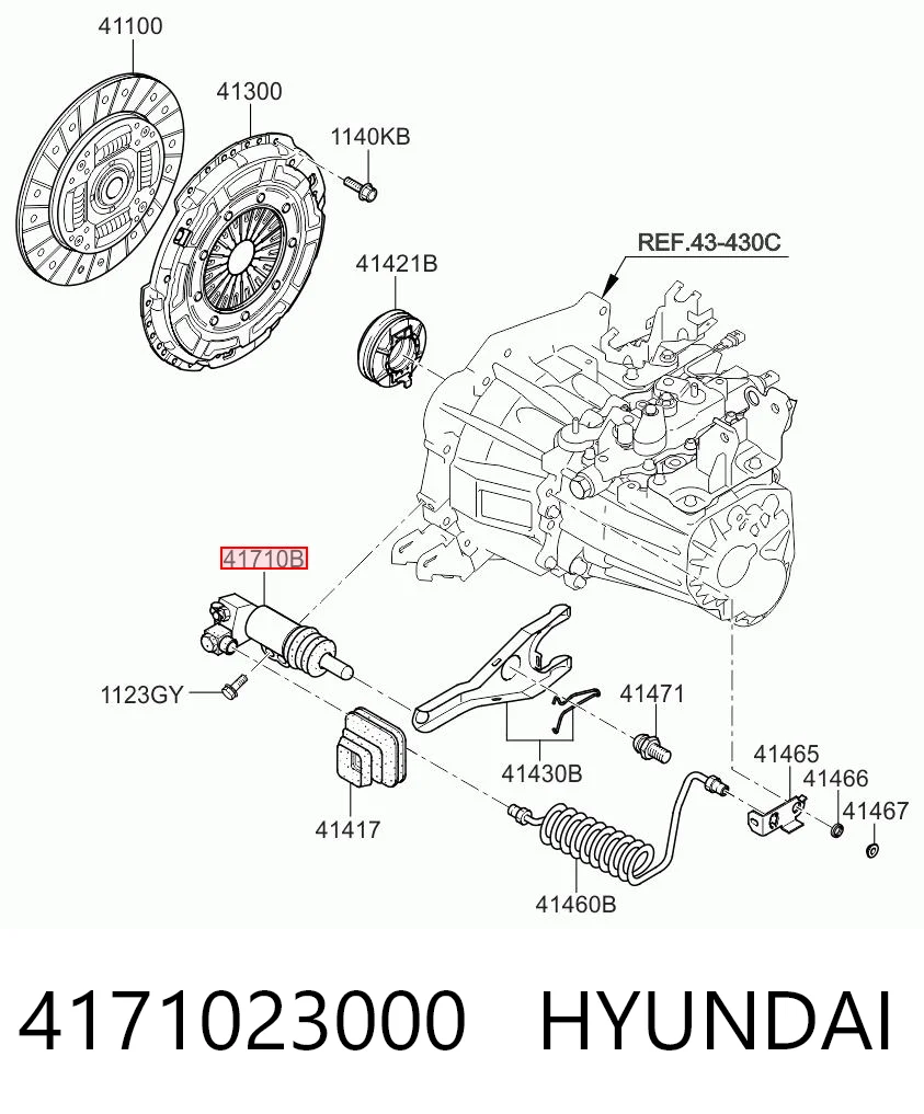 4171023000 Hyundai/Kia Cilindro de trabalho de embraiagem
