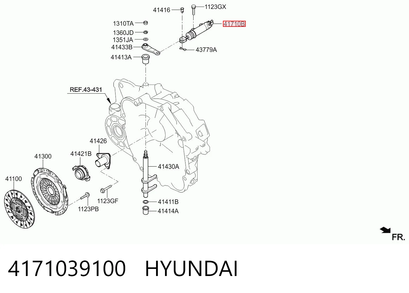 4171039100 Hyundai/Kia Cilindro de trabalho de embraiagem