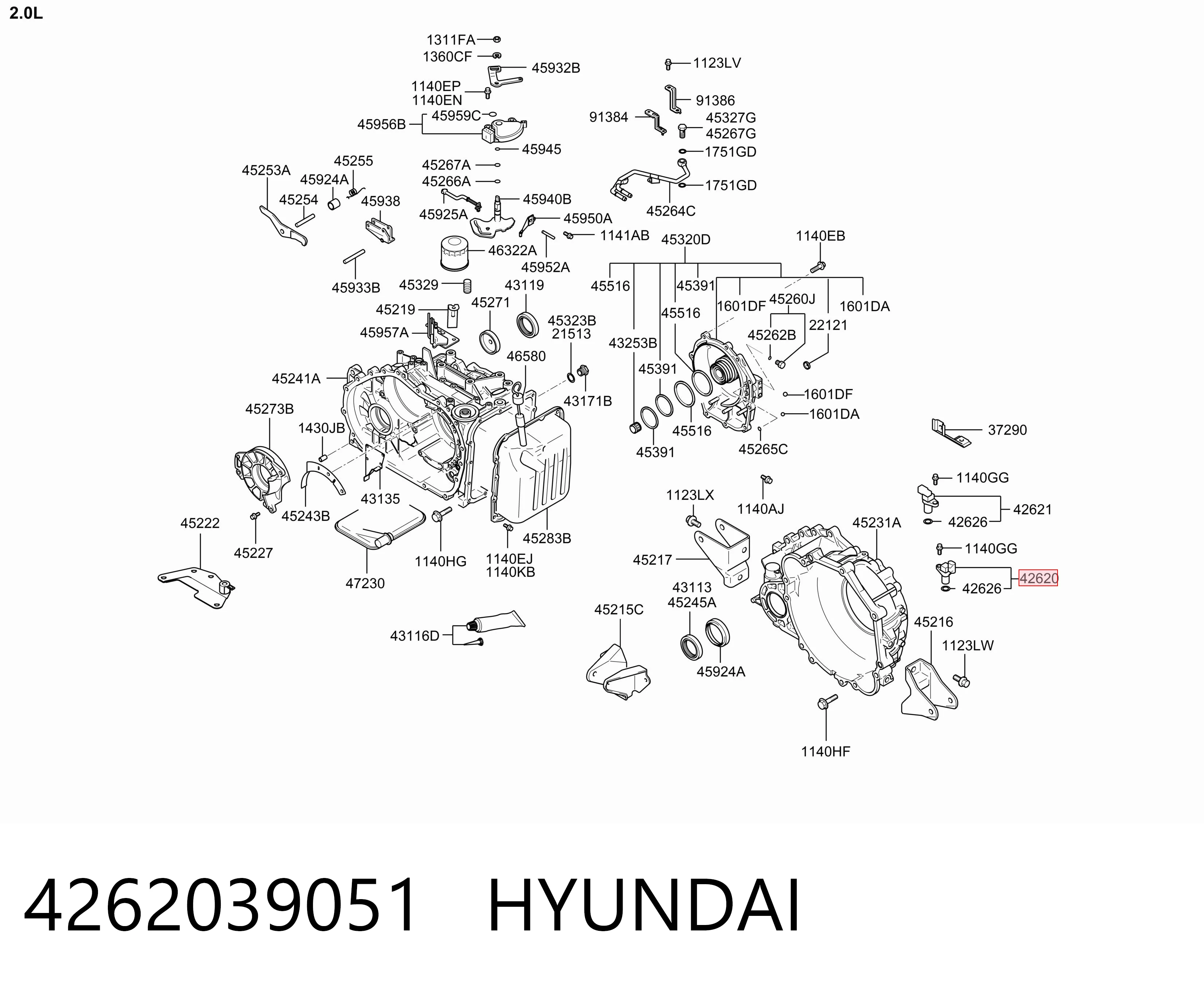 4262039051 Hyundai/Kia Sensor de velocidade