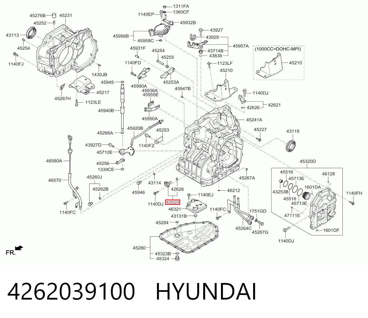 4262039100 Hyundai/Kia Sensor de velocidade