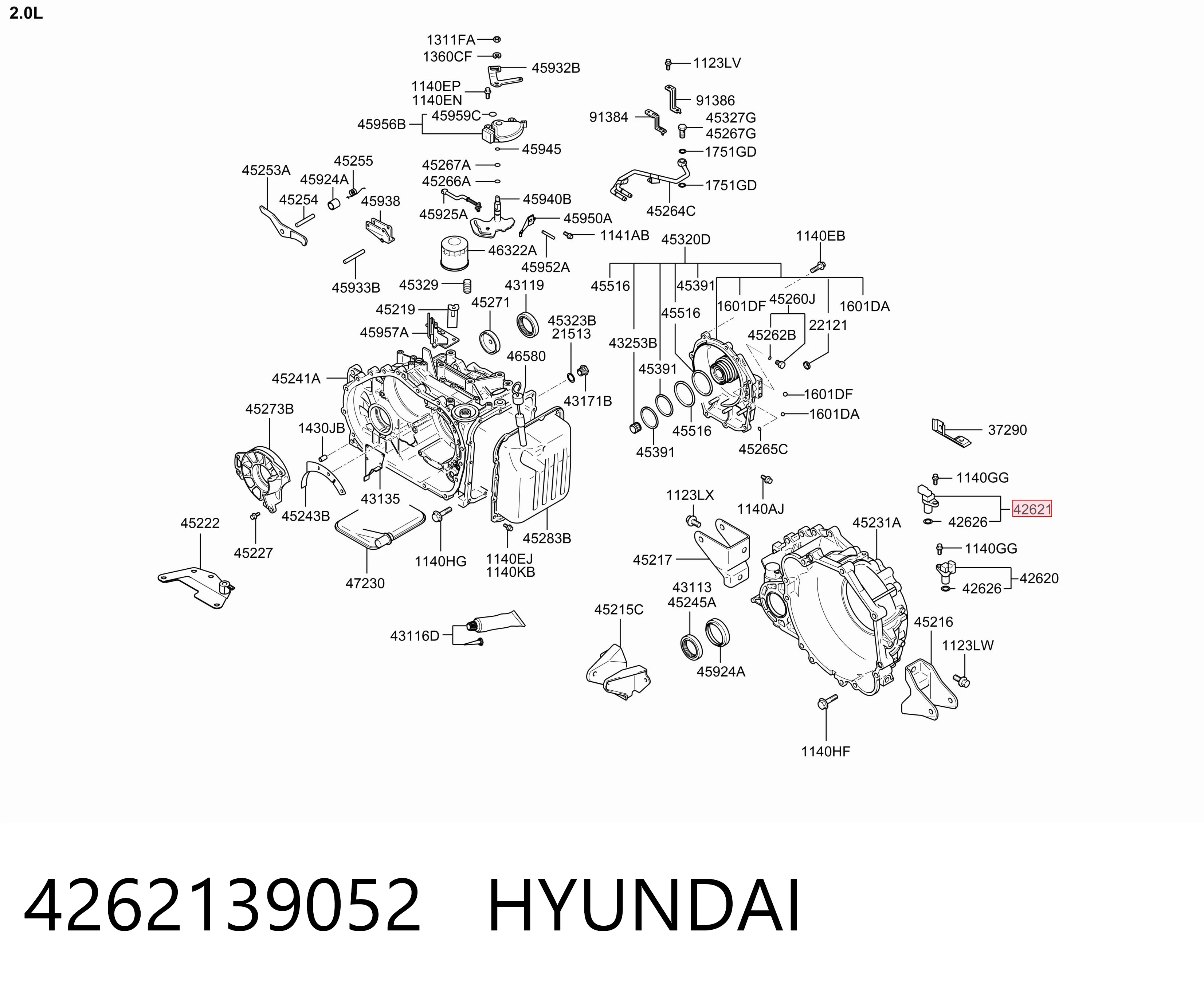 4262139052 Hyundai/Kia Sensor de velocidade