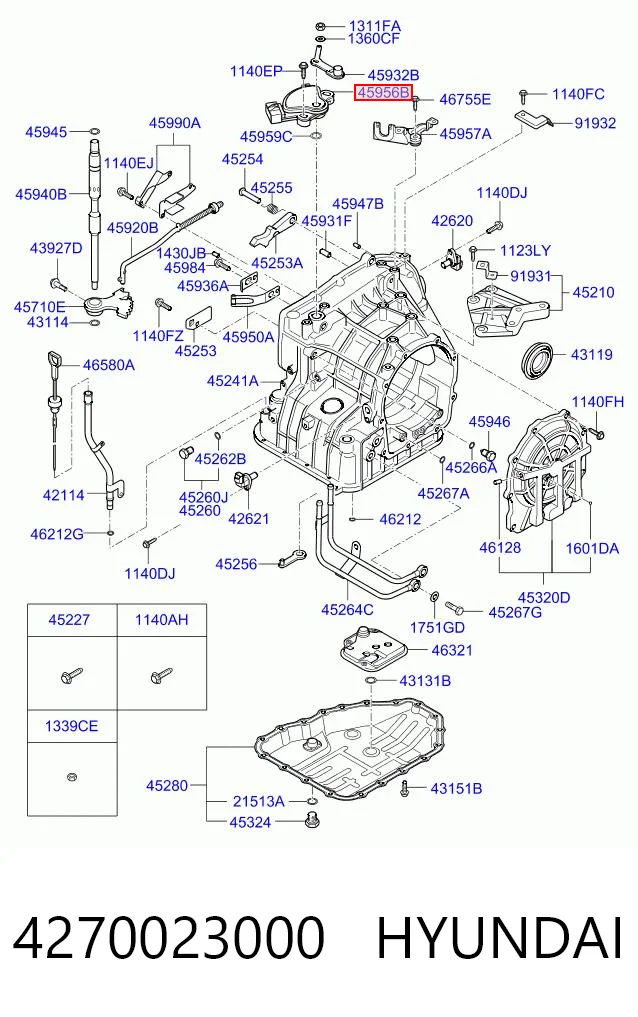 4270023000 Hyundai/Kia Sensor de posição de seletor da Caixa Automática de Mudança