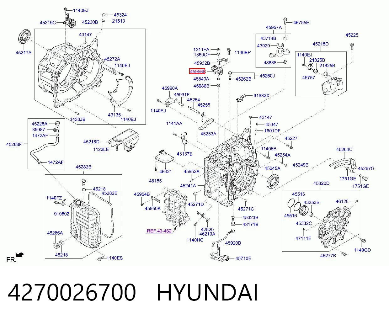 4270026700 Hyundai/Kia Sensor de posição de seletor da Caixa Automática de Mudança