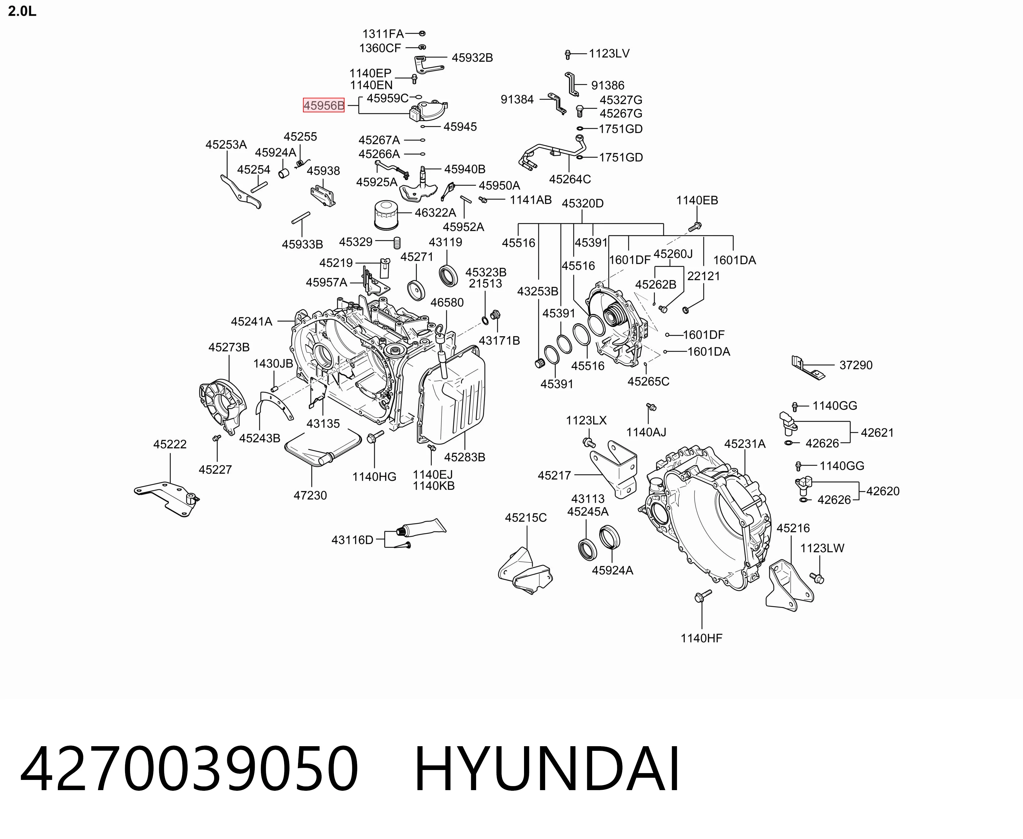 4270039050 Hyundai/Kia Sensor dos modos de trabalho da Caixa Automática de Mudança