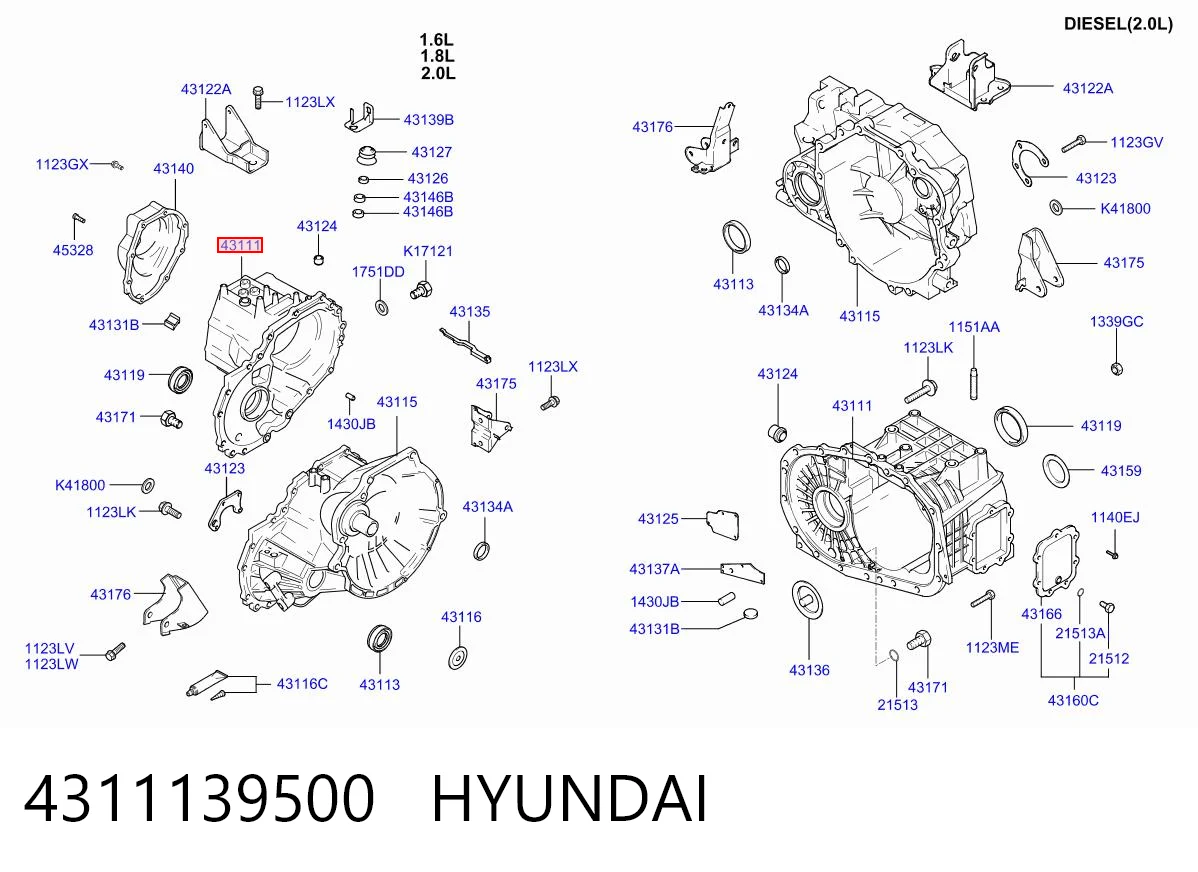 Caixa de Mudança montada (caixa mecânica de velocidades) Hyundai Sonata  EU4 ao melhor preço
