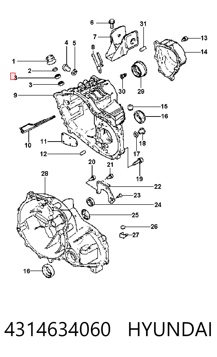 Rolamento da Caixa de Mudança Hyundai Sonata III 